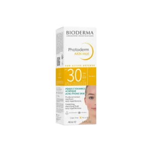 ضد آفتاب بی رنگ بایودرما Photoderm AKN Mat SPF30 حجم 40 میلی لیتری