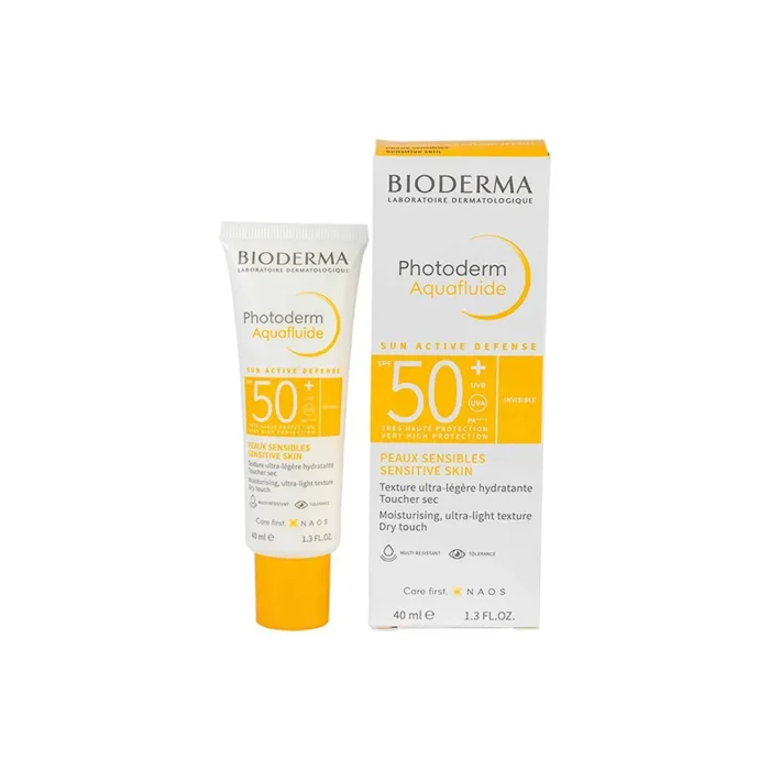 ضد آفتاب بی رنگ بایودرما Photoderm Aquafluide SPF50 حجم 40 میلی لیتری