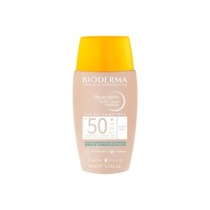 ضد آفتاب رنگی بایودرما Photoderm Nude Touch MINERAL SPF50 حجم 40 میلی لیتری