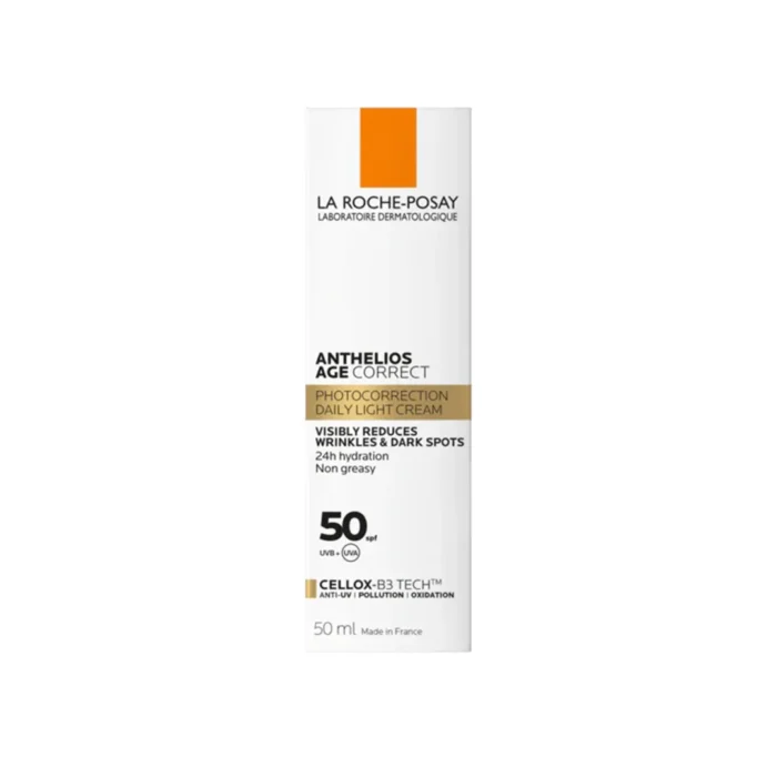 کرم ضد آفتاب ضد چروک بی رنگ لاروش پوزای ANTHELIOS GEL CORRECT SPF50 حجم 50 میلی لیتری