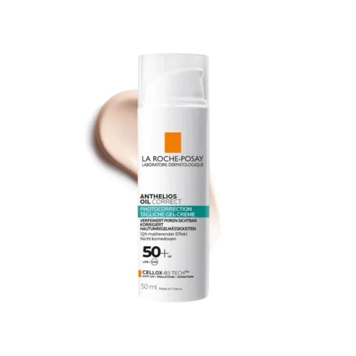 کرم ضد آفتاب کنترل چربی بی رنگ لاروش پوزای ANTHELIOS OIL CORRECT SPF50 حجم 50 میلی لیتری