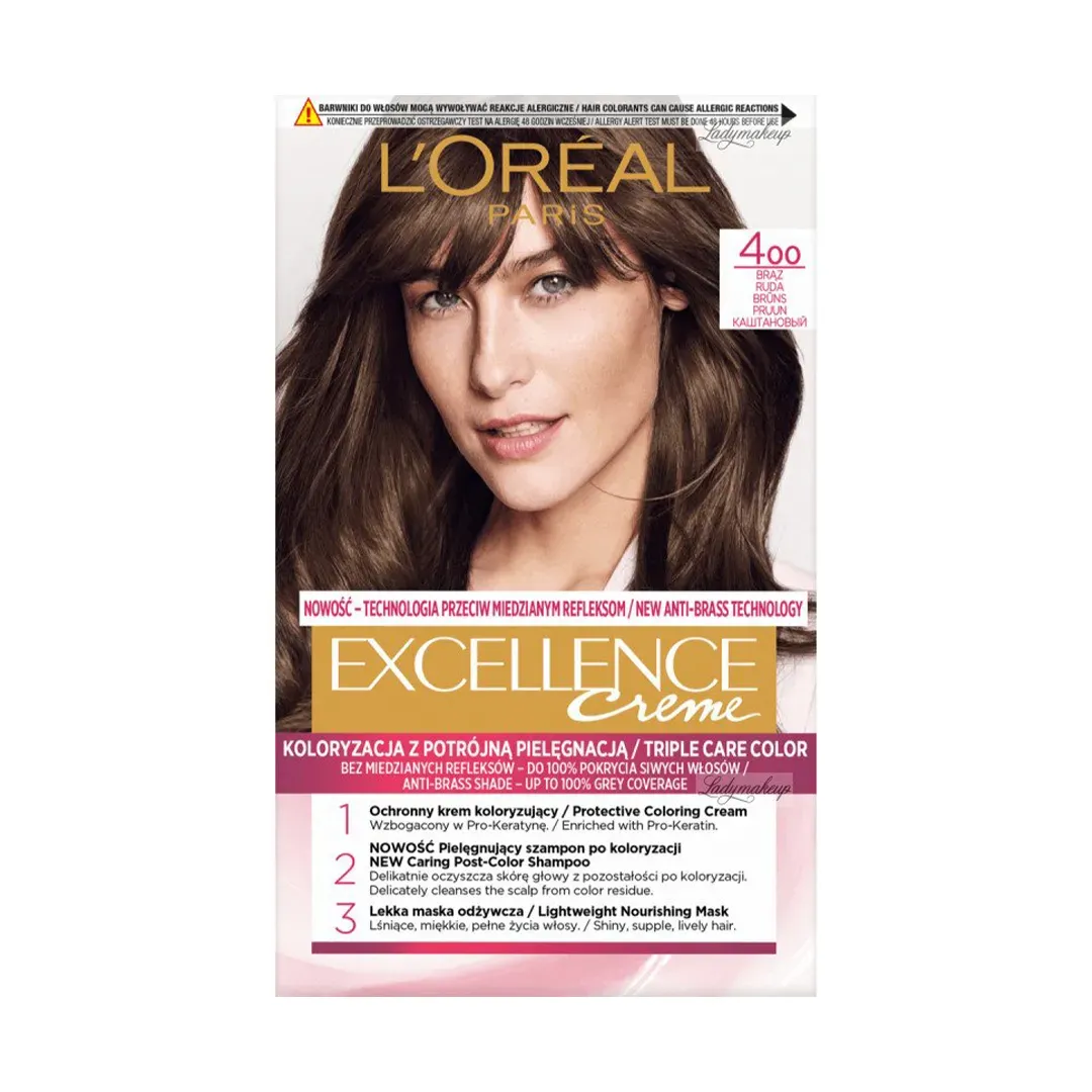 رنگ مو لورآل سری EXCELLENCE شماره 4.00 رنگ مو لورآل سری EXCELLENCE شماره 4.00