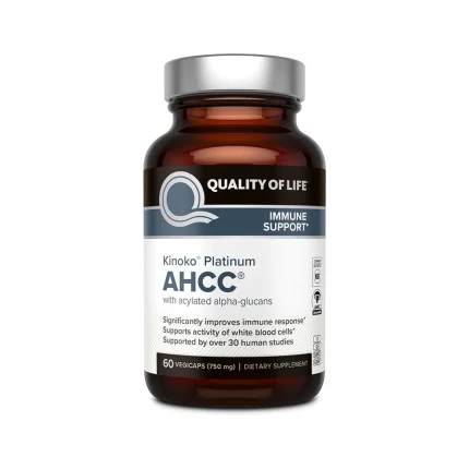 قرص کوالیتی آف لایف Kinoko Platinum AHCC تعداد 60 عددی