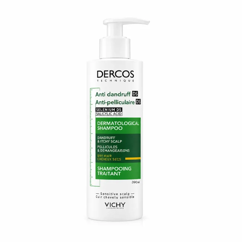 شامپو ضد شوره ویشی DERCOS حجم 390 میلی لیتری