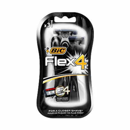 تیغ اصلاح 4 لبه بیک Flex4 بسته 3 عددی