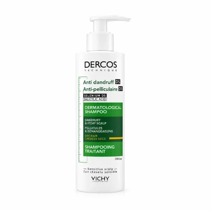 شامپو ضد شوره ویشی DERCOS حجم 390 میلی لیتری