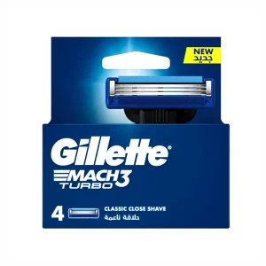 یدک تیغ اصلاح 3 لبه ژیلت MACH3 TURBO بسته 4 عددی